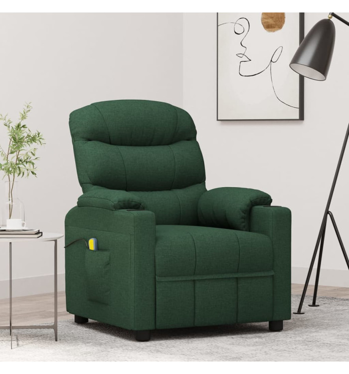 Fauteuil de massage Vert foncé Tissu | Mobilier & Déco