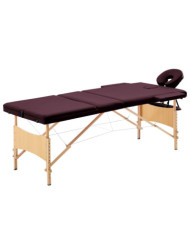 Table de massage pliable 3 zones Violet vin | Mobilier & Déco