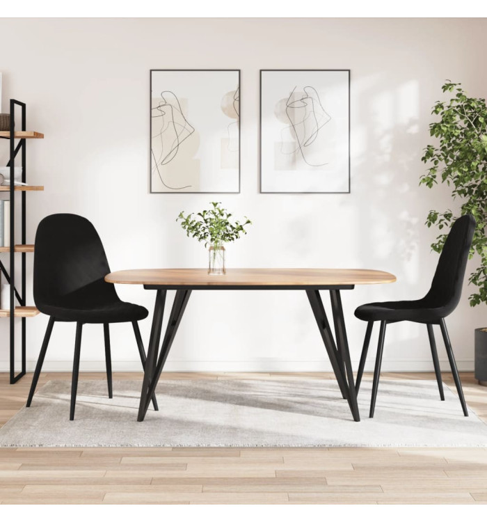 Chaises à manger lot de 2 Noir Velours | Mobilier & Déco