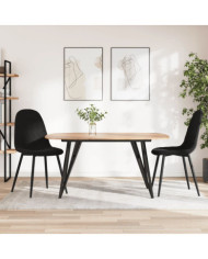 Chaises à manger lot de 2 Noir Velours | Mobilier & Déco