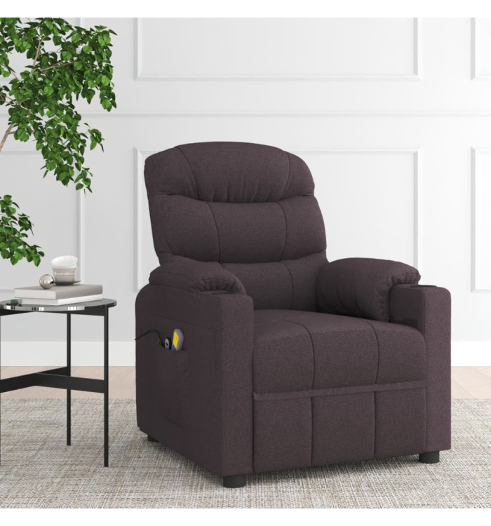Fauteuil de massage Marron foncé Tissu | Mobilier & Déco
