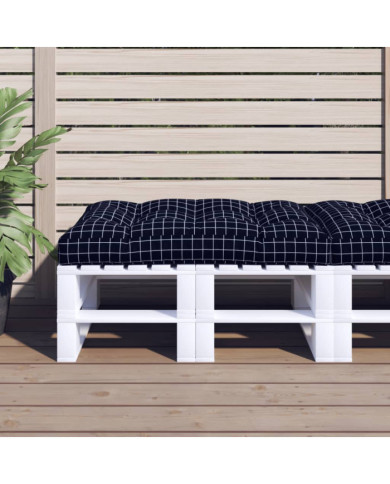 Coussin de palette motif à carreaux noir 120x80x12 cm tissu | Mobilier & Déco