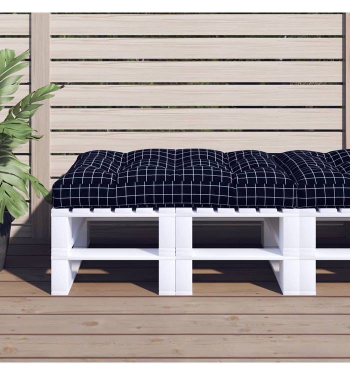 Coussin de palette motif à carreaux noir 120x80x12 cm tissu | Mobilier & Déco
