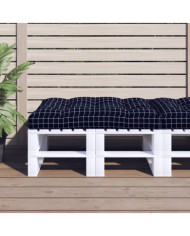 Coussin de palette motif à carreaux noir 120x80x12 cm tissu | Mobilier & Déco