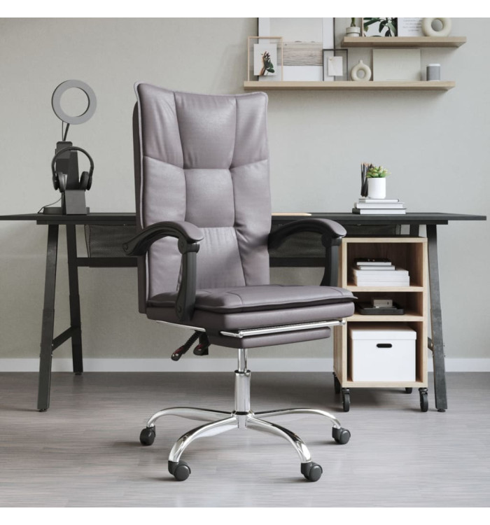 Fauteuil inclinable de bureau Gris Similicuir | Mobilier & Déco