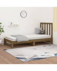 Lit coulissant sans matelas marron miel 2x(90x200) cm | Mobilier & Déco