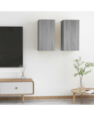 Meubles TV 2 pcs Sonoma gris 30,5x30x60 cm Bois d'ingénierie | Mobilier & Déco