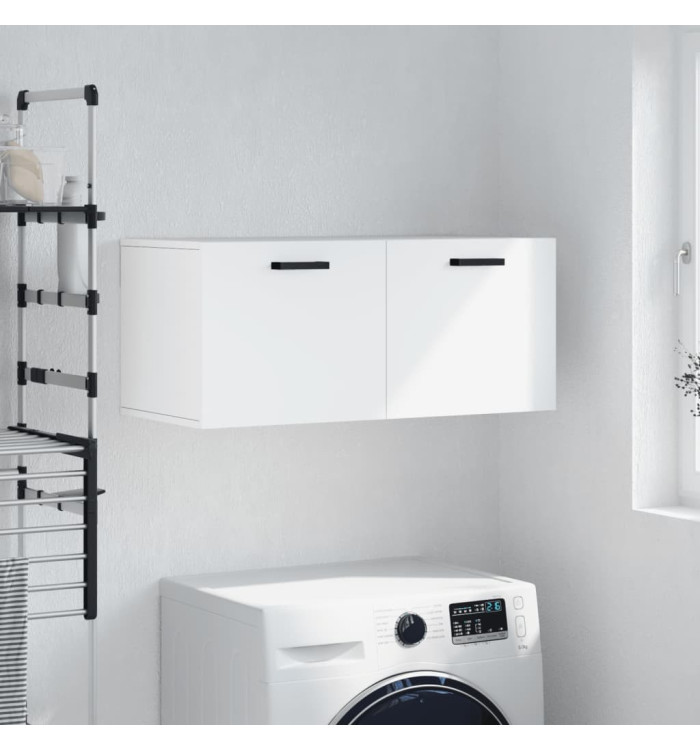 Armoire murale blanc 80x36,5x35 cm bois d'ingénierie | Mobilier & Déco