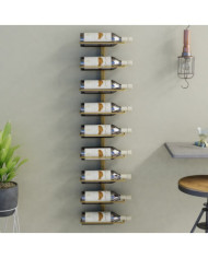 Casier à vin mural pour 9 bouteilles Doré Fer | Mobilier & Déco