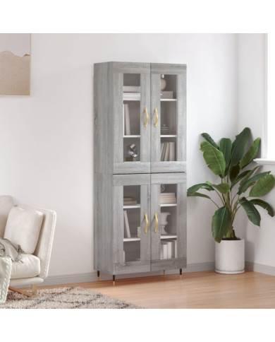 Buffet haut Sonoma gris 69,5x34x180 cm Bois d'ingénierie | Mobilier & Déco