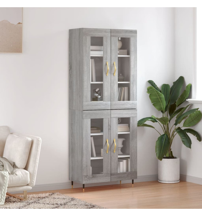 Buffet haut Sonoma gris 69,5x34x180 cm Bois d'ingénierie | Mobilier & Déco