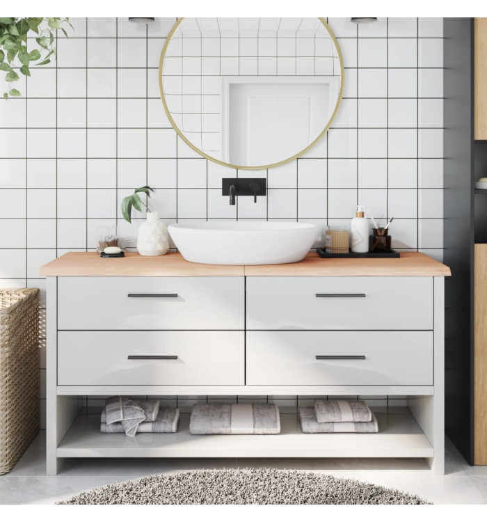 Comptoir de salle de bain 160x60x(2-4)cm bois massif non traité | Mobilier & Déco