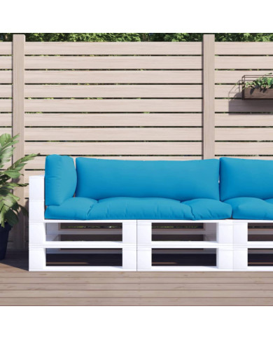 Coussins de palette 3 pcs bleu clair tissu | Mobilier & Déco