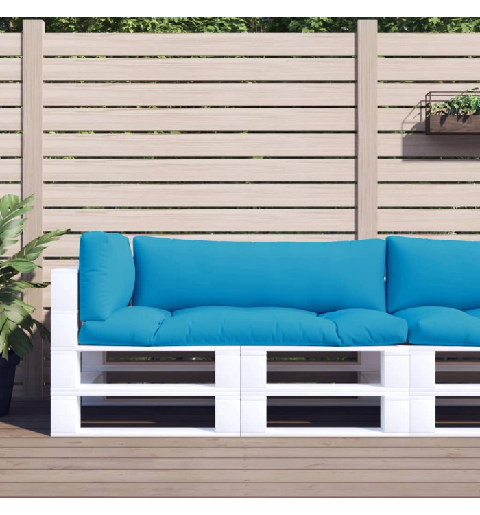 Coussins de palette 3 pcs bleu clair tissu | Mobilier & Déco