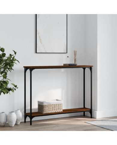 Table console chêne marron 100x22,5x75 cm bois d'ingénierie | Mobilier & Déco