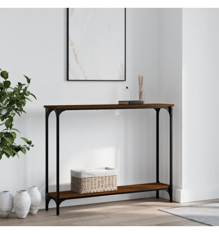 Table console chêne marron 100x22,5x75 cm bois d'ingénierie | Mobilier & Déco