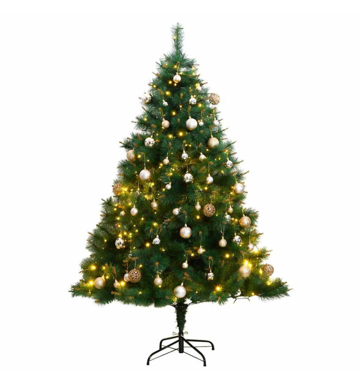Sapin de Noël artificiel articulé 300 LED et boules 240 cm | Mobilier & Déco