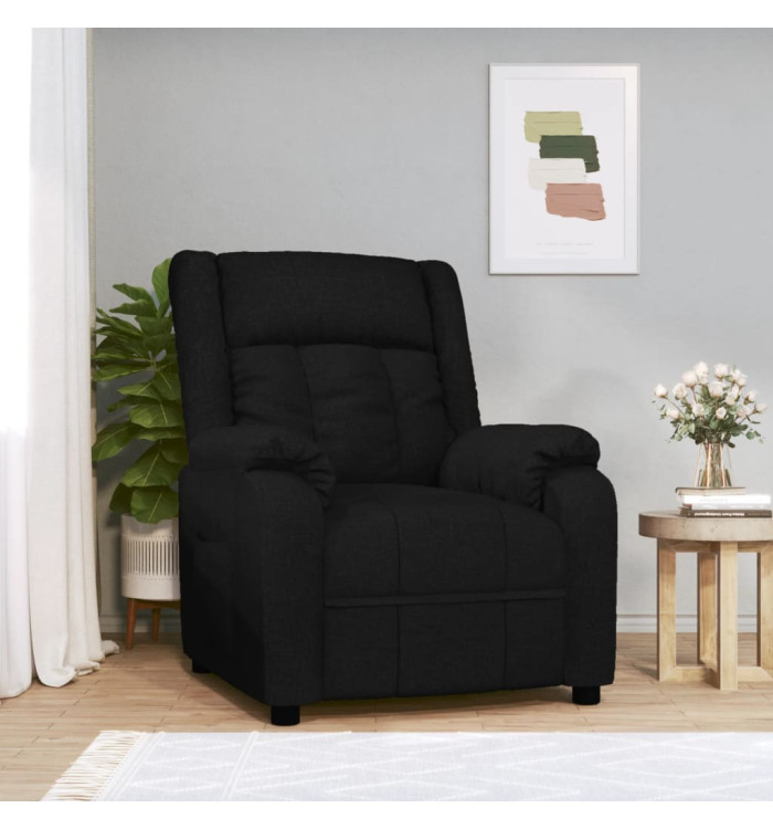 Fauteuil inclinable Noir Tissu | Mobilier & Déco