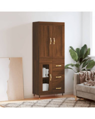 Buffet haut Chêne marron 69,5x34x180 cm Bois d'ingénierie | Mobilier & Déco