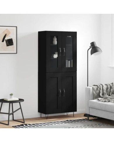Buffet haut Noir 69,5x34x180 cm Bois d'ingénierie | Mobilier & Déco