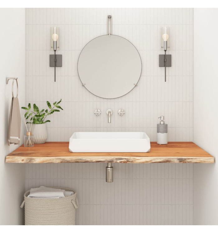 Comptoir de salle de bain 90x60x3,8 cm rectangulaire acacia | Mobilier & Déco