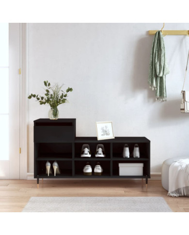 Armoire à chaussures Noir 102x36x60 cm Bois d'ingénierie | Mobilier & Déco
