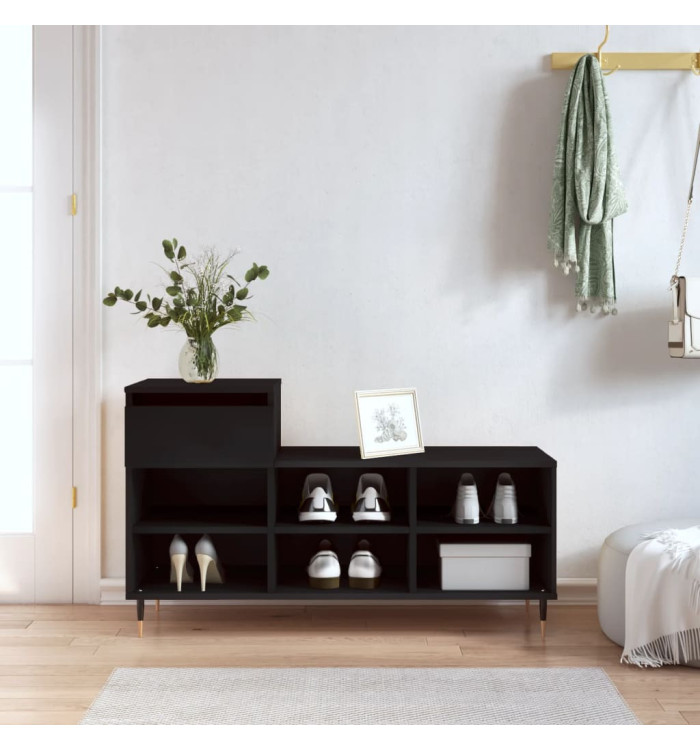 Armoire à chaussures Noir 102x36x60 cm Bois d'ingénierie | Mobilier & Déco
