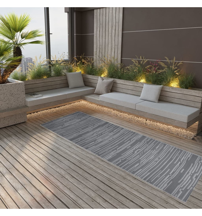 Tapis d'extérieur ARAKIL anthracite 80 x 250 cm PP | Mobilier & Déco
