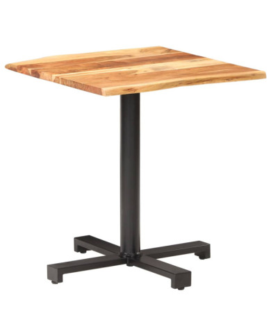 Table de bistro au bord naturel 70x70x75cm Bois d'acacia massif | Mobilier & Déco