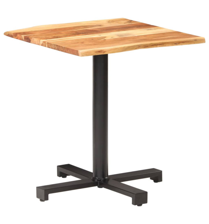Table de bistro au bord naturel 70x70x75cm Bois d'acacia massif | Mobilier & Déco