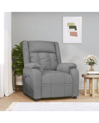 Fauteuil inclinable électrique Gris clair Tissu | Mobilier & Déco