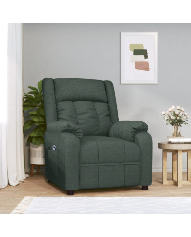 Fauteuil inclinable électrique Vert foncé Tissu | Mobilier & Déco