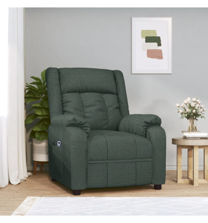 Fauteuil inclinable électrique Vert foncé Tissu | Mobilier & Déco