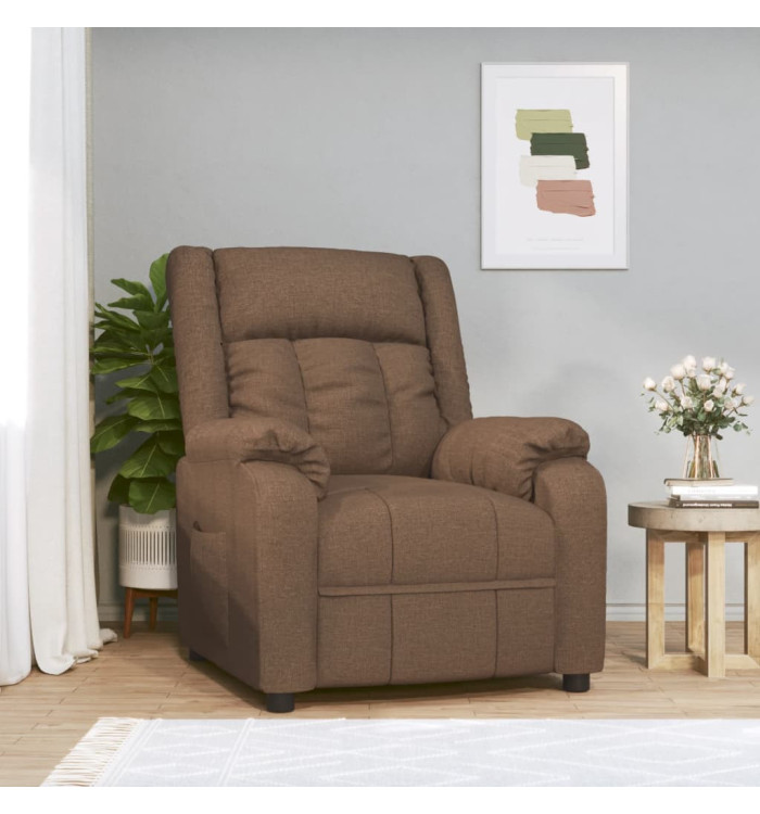 Fauteuil inclinable Marron Tissu | Mobilier & Déco