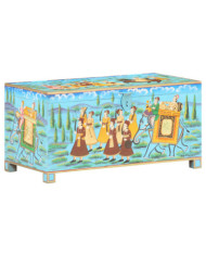 Boîte de rangement peinte à la main 80x40x40cm Bois de manguier | Mobilier & Déco