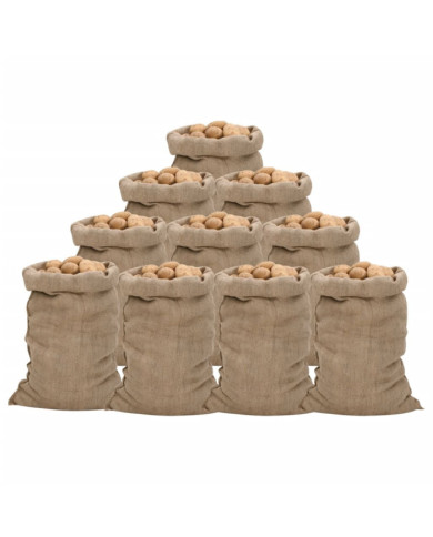 Sacs en jute 10 pcs 60x105 cm 100 % jute 340 g/m² | Mobilier & Déco
