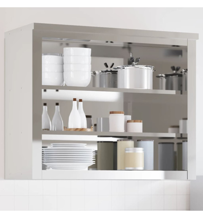 Armoire murale de cuisine avec étagères acier inoxydable | Mobilier & Déco