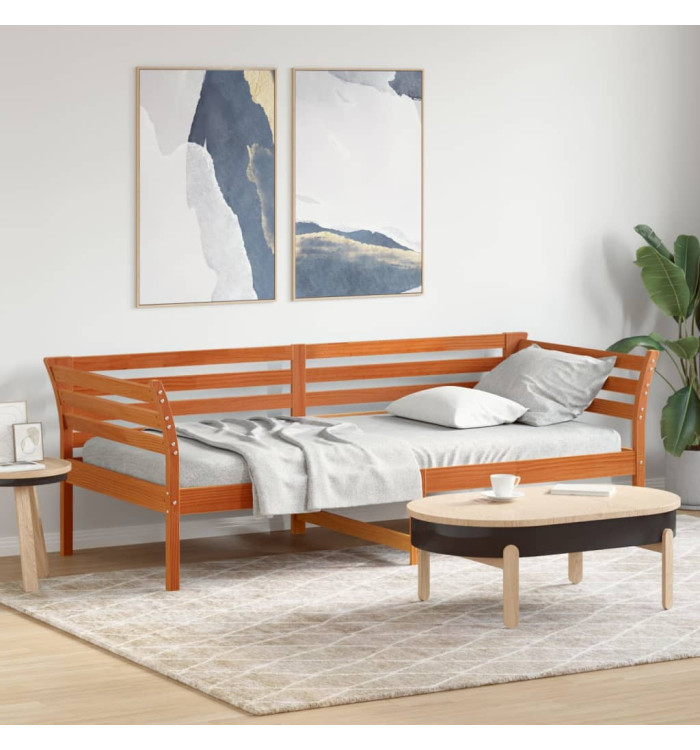 Lit de jour sans matelas cire marron 90x200 cm bois pin massif | Mobilier & Déco
