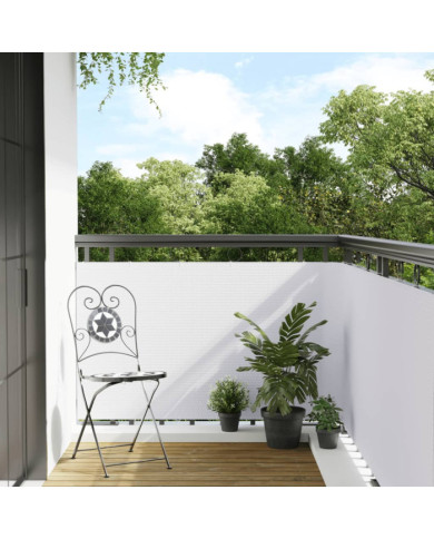 Paravent de balcon blanc 300x80 cm résine tressée | Mobilier & Déco