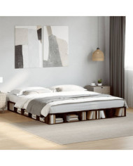 Cadre de lit sans matelas chêne fumé 200x200 cm | Mobilier & Déco