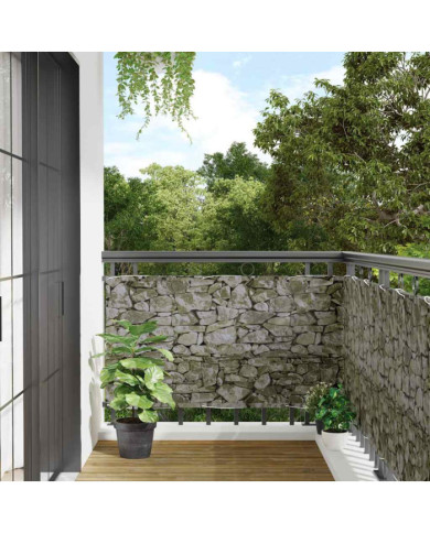 Écran d'intimité de balcon aspect pierre 700x120 cm PVC | Mobilier & Déco