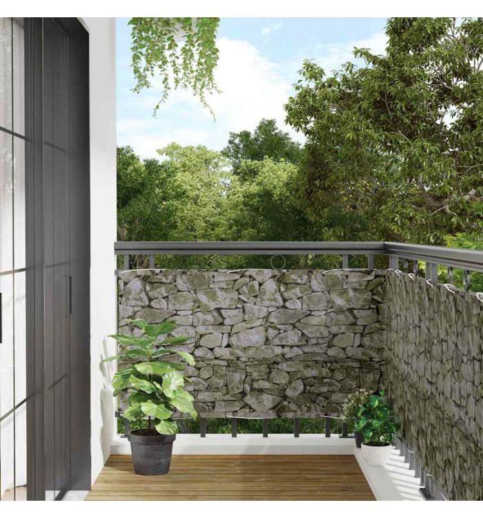 Écran d'intimité de balcon aspect pierre 700x120 cm PVC | Mobilier & Déco