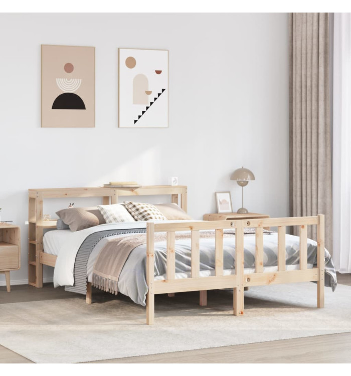 Cadre de lit sans matelas 140x200 cm bois massif de pin | Mobilier & Déco