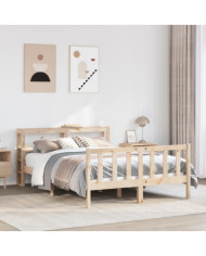 Cadre de lit sans matelas 140x200 cm bois massif de pin | Mobilier & Déco