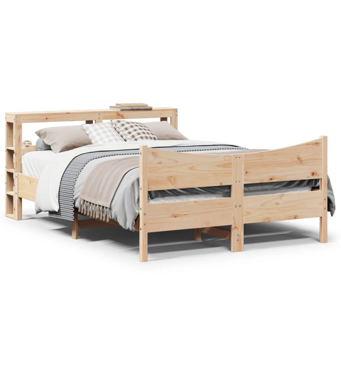 Cadre de lit avec tête de lit 140x190 cm bois de pin massif | Mobilier & Déco