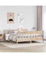 Cadre de lit sans matelas 200x200 cm bois massif de pin | Mobilier & Déco
