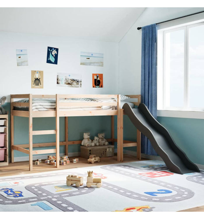 Lit mezzanine d'enfants sans matelas 80x200 cm bois pin massif | Mobilier & Déco