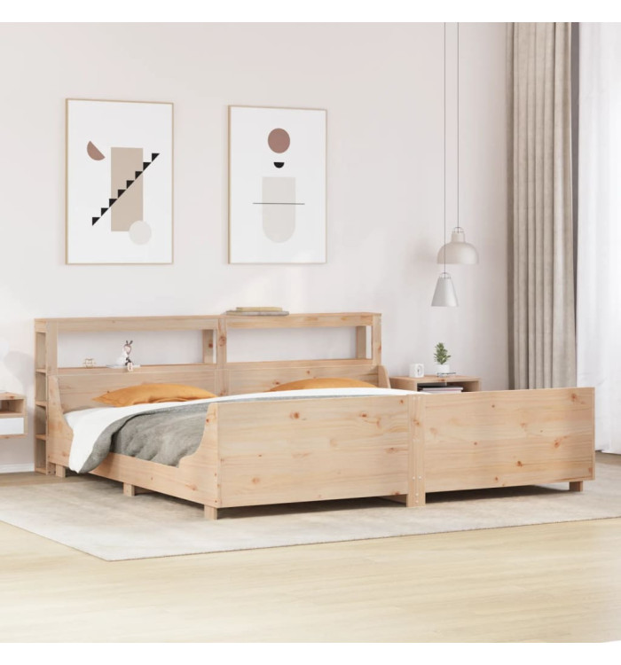 Cadre de lit sans matelas 200x200 cm bois massif de pin | Mobilier & Déco