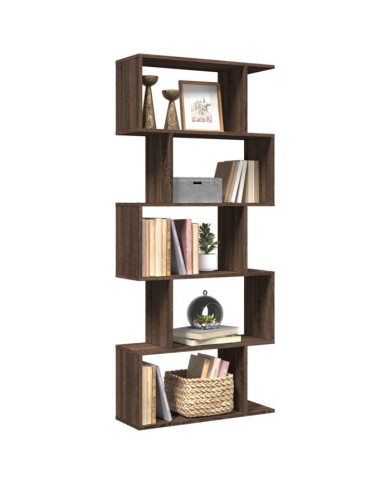 Étagère séparatrice de pièce 5 niveaux chêne marron 70x24x161cm | Mobilier & Déco