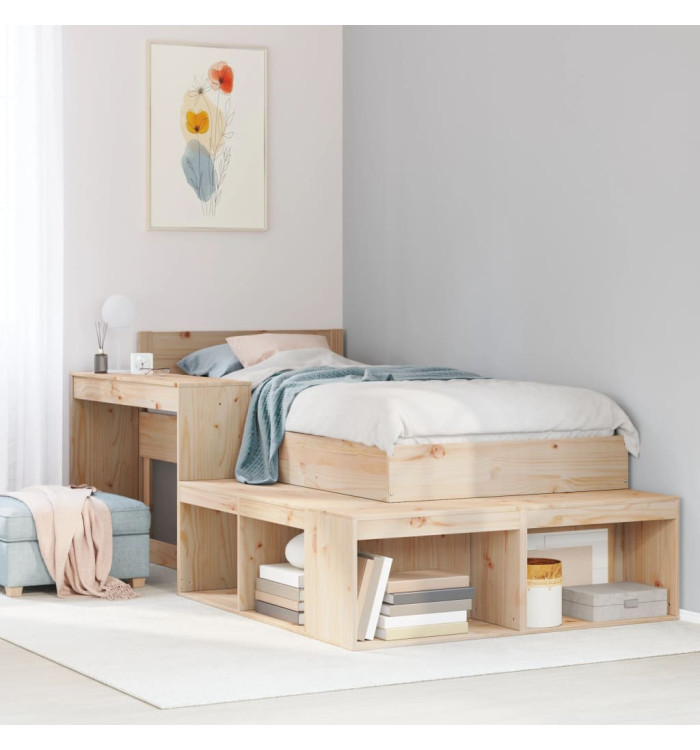 Table de chevet avec bureau 232x122x75 cm bois de pin massif | Mobilier & Déco